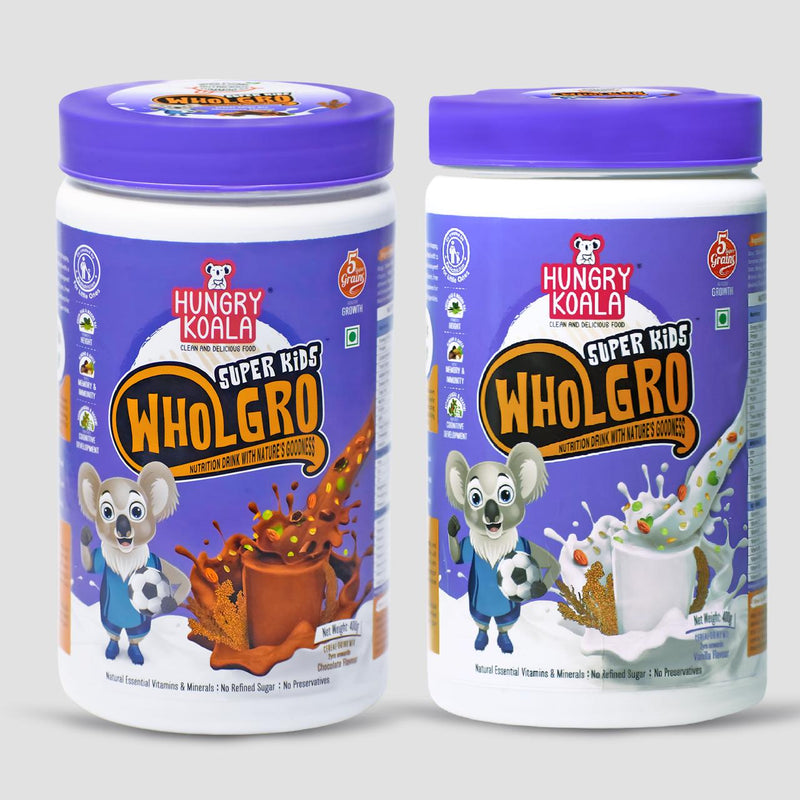 Wholgro Super kids combo pack of 2 (Vanilla & Chocolate) 400g each