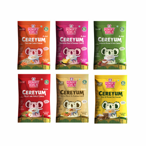 Cereyum Trial Pack – pack of 6 (300g)  Clean & Wholesome Cereals for Little Ones