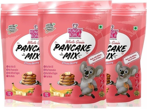 HUNGRY KOALA Wholegrain Strawberry Pan Cake(Made with Sorghum,Oats,Moong Dal,Dates & Jaggery) 600 g (Pack of 3)