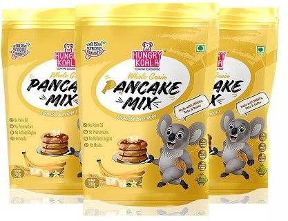 HUNGRY KOALA Wholegrain Vanilla Banana Pancake(Made with Sorghum,Oat,Moongdal,Date & Jaggery) 600 g (Pack of 3)