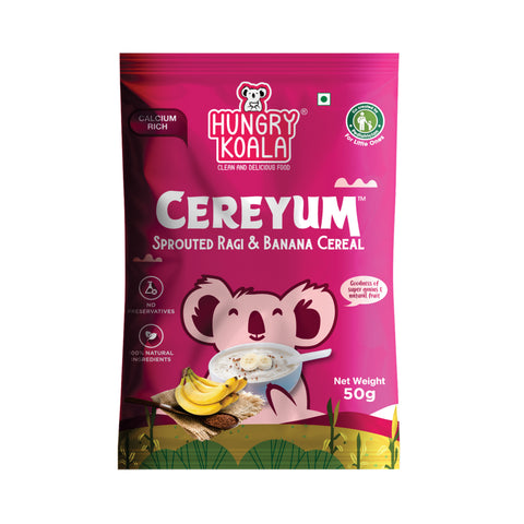 Cereyum Trial Pack – Ragi & Banana(50g) Clean & Wholesome Cereals for Little Ones