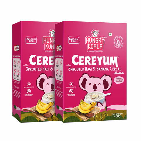 HUNGRY KOALA Ragi & Banana Cereal for Kids (Pack of 2, 6+ Months)