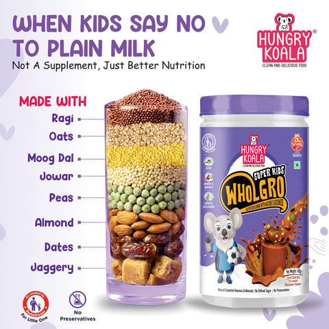 Wholgro Superkids Combo Pack of 2 (Chocolate) 400g each